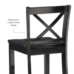 Bar Stools & Counter Height Stools-Kirkland's Home Carter X-Back Counter Stool Black