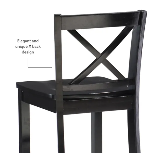 Bar Stools & Counter Height Stools-Kirkland's Home Carter X-Back Counter Stool Black