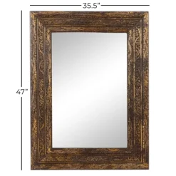 Decorative Mirrors-Kirkland's Home Carved Ansanthus Floral Wood Frame Mirror