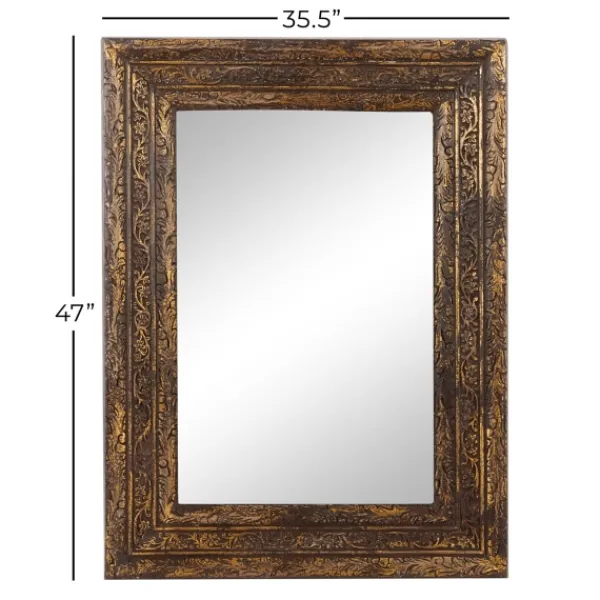 Decorative Mirrors-Kirkland's Home Carved Ansanthus Floral Wood Frame Mirror