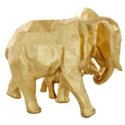 Statues & Figurines-Kirkland's Home Carved Elephant Family Statue Gold