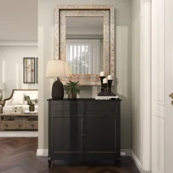 Decorative Mirrors-Kirkland's Home Carved Floral Mango Wood Mirror