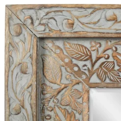 Decorative Mirrors-Kirkland's Home Carved Floral Mango Wood Mirror