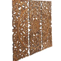 Wall Plaques-Kirkland's Home Carved Mahogany 3-Pc. Triptych Wall Panels Gold