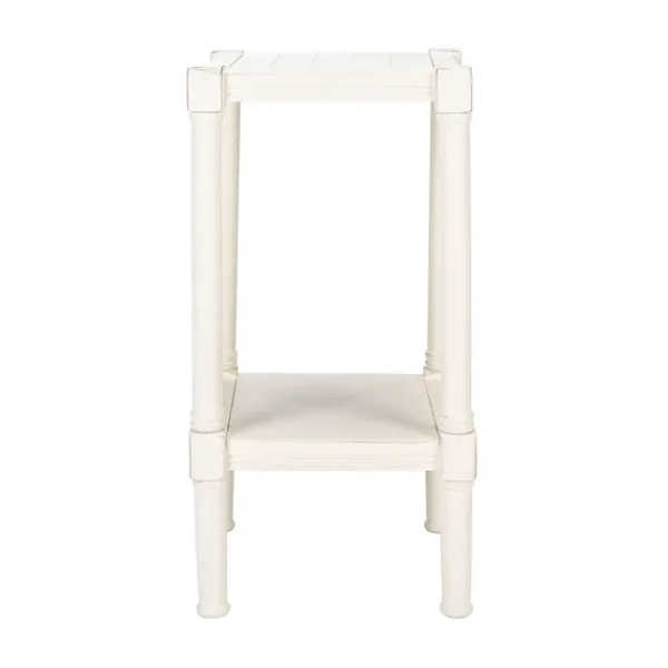 Accent & End Tables-Kirkland's Home Carved Pinewood Farmhouse Accent Table White