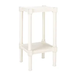 Accent & End Tables-Kirkland's Home Carved Pinewood Farmhouse Accent Table White