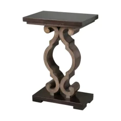 Accent & End Tables-Kirkland's Home Carved Wood Decorative Accent Table Brown