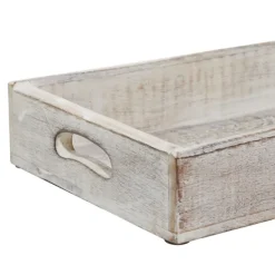 Decorative Trays-Kirkland's Home Carved Wood Trays, Set Of 3 White