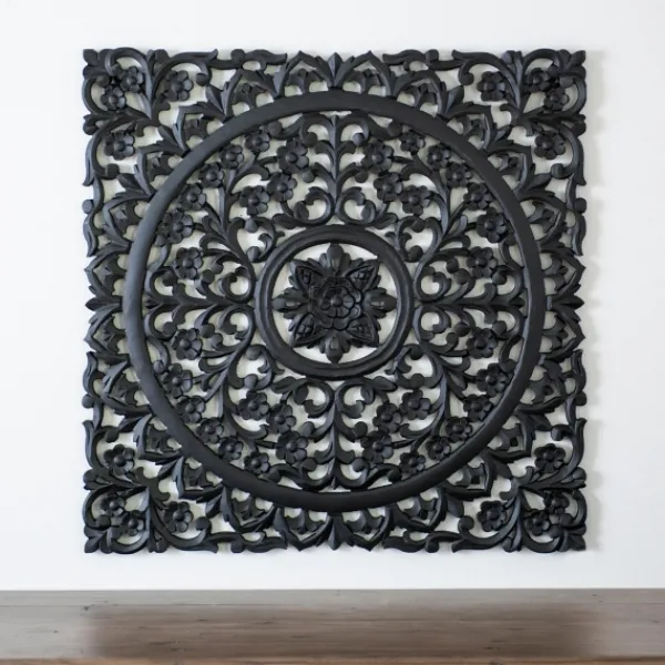 Wall Plaques-Kirkland's Home Carved Wooden Wall Plaque Black