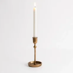 Candle Holders-Kirkland's Home Cast Iron Taper Candle Holder, 8 In. Gold