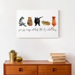 Wall Quotes & Signs-Kirkland's Home Cat Lady Canvas Art Print, 18X12 In. Black/White