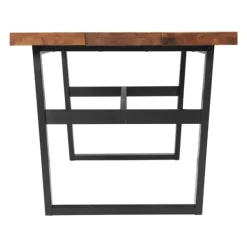 Dining Tables-Kirkland's Home Cedar Wood And Black Metal Dining Table Brown