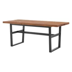 Dining Tables-Kirkland's Home Cedar Wood And Metal Industrial 5-Pc. Dining Set Brown/Black