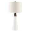 Table Lamps-Kirkland's Home Ceramic And Wood Cone Table Lamp White