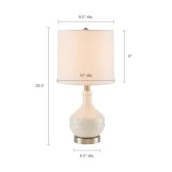 Table Lamps-Kirkland's Home Ceramic Embossed Table Lamp White