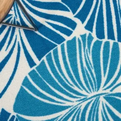 Outdoor Rugs-Kirkland's Home Cerulean Botanical Shells Outdoor Area Rug, 5X7 Blue/White