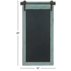 Memo & Chalkboards-Kirkland's Home Cerulean Distressed Blackboard Wall Plaque Blue