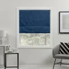 Curtains & Drapes-Kirkland's Home Chambray Blackout Roman Shade, 23 In. Blue