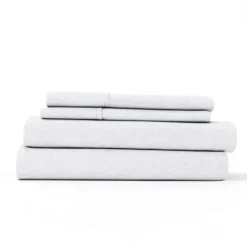 Bed Sheets-Kirkland's Home Chambray 4-Pc. Full Bed Sheet Set White
