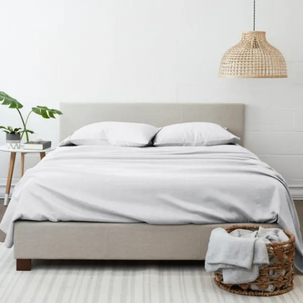 Bed Sheets-Kirkland's Home Chambray 4-Pc. Queen Bed Sheet Set White
