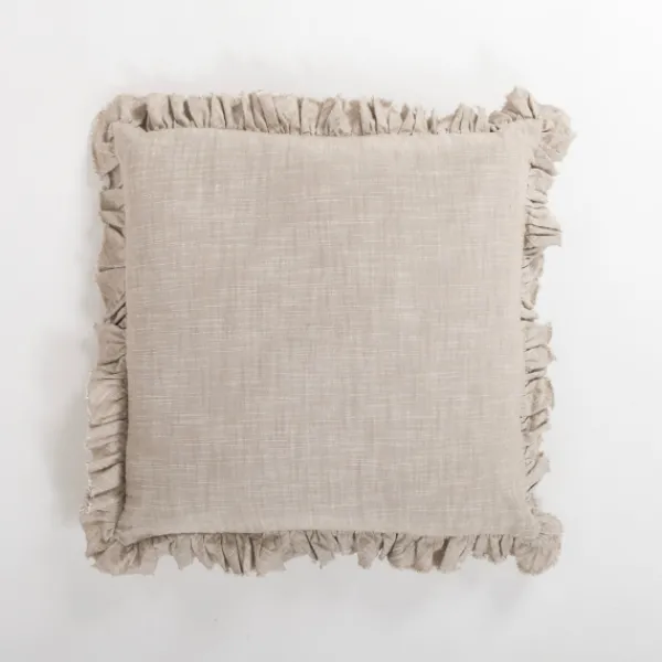 Pillows-Kirkland's Home Chambray Ruffle Edge Pillow Gray