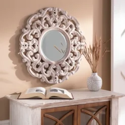 Decorative Mirrors-Kirkland's Home Champagne Abstract Wood Mirror