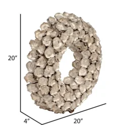 Wreaths-Kirkland's Home Champagne Dried Coco Flower Wreath, 20 In. Silver