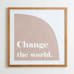 Wall Quotes & Signs-Kirkland's Home Change The World Wall Plaque White/Brown/Tan