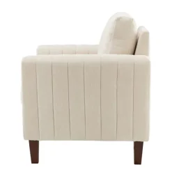 Accent Chairs-Kirkland's Home Channel Tufted Velvet Club Accent Chair Ivory
