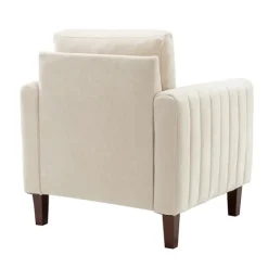 Accent Chairs-Kirkland's Home Channel Tufted Velvet Club Accent Chair Ivory