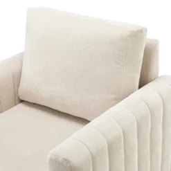 Accent Chairs-Kirkland's Home Channel Tufted Velvet Club Accent Chair Ivory