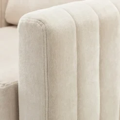 Accent Chairs-Kirkland's Home Channel Tufted Velvet Club Accent Chair Ivory