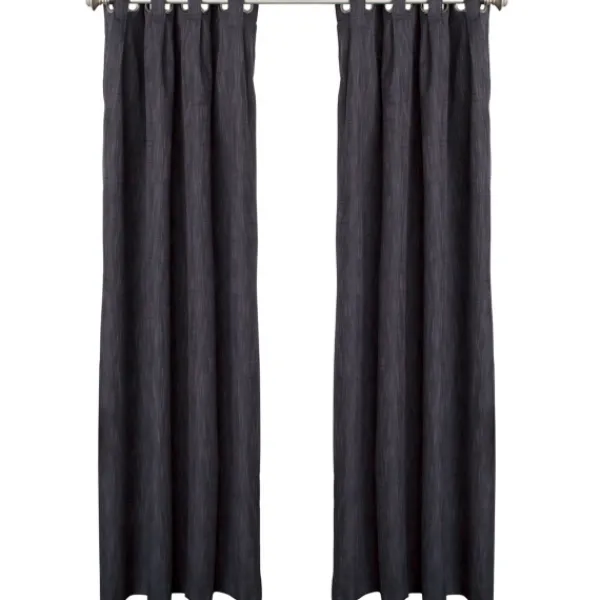 Curtains & Drapes-Kirkland's Home Charcoal Box Pleated Single Curtain Panel, 84 In. Black