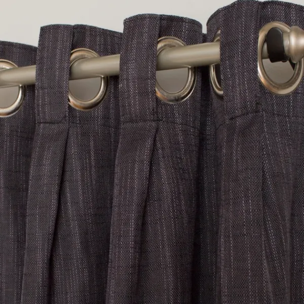 Curtains & Drapes-Kirkland's Home Charcoal Box Pleated Single Curtain Panel, 84 In. Black