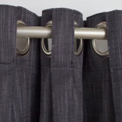 Curtains & Drapes-Kirkland's Home Charcoal Box Pleated Single Curtain Panel, 84 In. Black