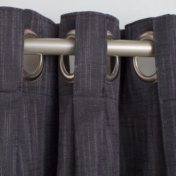 Curtains & Drapes-Kirkland's Home Charcoal Box Pleated Single Curtain Panel, 84 In. Black