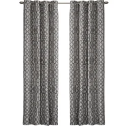 Curtains & Drapes-Kirkland's Home Charcoal Chenille Single Curtain Panel, 84 In. Gray