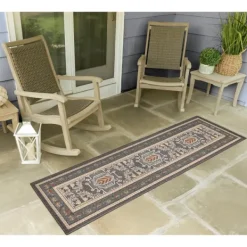 Outdoor Rugs-Kirkland's Home Charcoal Diamond Nile Indoor/Outdoor Runner, 1X7 Gray/Ivory