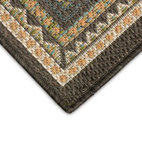 Outdoor Rugs-Kirkland's Home Charcoal Diamond Nile Indoor/Outdoor Runner, 1X7 Gray/Ivory