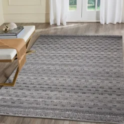 Outdoor Rugs-Kirkland's Home Charcoal Embellished Outdoor Area Rug, 8X10 Gray