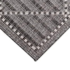 Outdoor Rugs-Kirkland's Home Charcoal Geo Lattice Outdoor Area Rug, 7X9 Gray