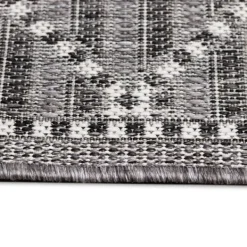 Outdoor Rugs-Kirkland's Home Charcoal Geo Lattice Outdoor Area Rug, 6X9 Gray