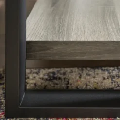 Accent & End Tables-Kirkland's Home Charcoal Industrial Metal And Wood Accent Table Gray