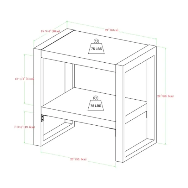 Accent & End Tables-Kirkland's Home Charcoal Industrial Metal And Wood Accent Table Gray