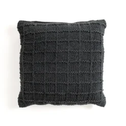 Pillows-Kirkland's Home Charcoal Knit Cotton Pillow Gray