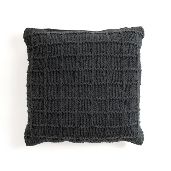 Pillows-Kirkland's Home Charcoal Knit Cotton Pillow Gray