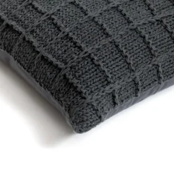 Pillows-Kirkland's Home Charcoal Knit Cotton Pillow Gray