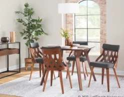 Dining Chairs-Kirkland's Home Charcoal Lattice Back 2-Pc. Dining Chair Set Gray
