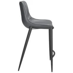 Bar Stools & Counter Height Stools-Kirkland's Home Charcoal Leather Stitch Counter Stools, Set Of 2 Gray