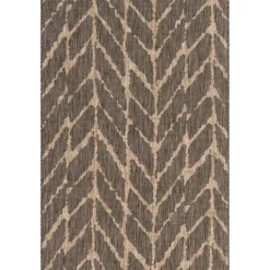 Outdoor Rugs-Kirkland's Home Charcoal Mocha Chevron Outdoor Area Rug, 7X10 Brown/Tan